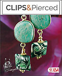 Eclectic. Amazonite & Lamp work Earrings | Pierced or Clips