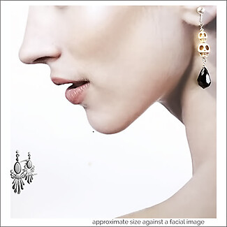 Edgy Elegance: Skulls and Crystals Clip Earrings