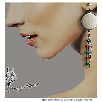 Mesmerizing Elegance: Agate/Gunmetal Clip Earrings
