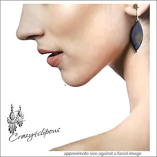 Stylish, Beautiful Blue Mother of Pearl Earrings. Clipon & Pierced