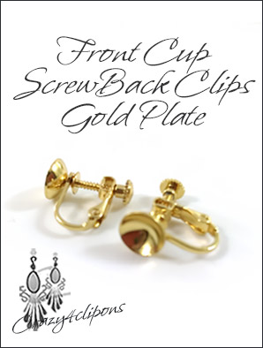 Front Cup Silver Screw back Gold Clip Findings