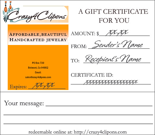 $25.00 free Gift Certificate