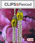 Blossomin Pearl Tassel Elegance. Long Clip Earrings