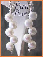 Unique Zig-Zag Pearl clip on earrings