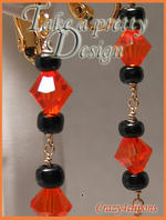 Halloween dangling gold filled Swarovski Earrings