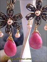 Autumn Flowers clip earrings