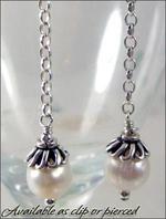 Soft dangling pearl earrings