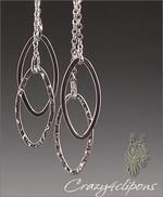 Dangling Leaf hoop clip earrings