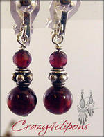 Red Garnet with silver earrings