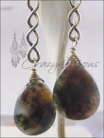 Fancy Jasper braided clip earrings