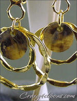 Fashionable Gold hoops with Shell earrings - pierced or clip earrings