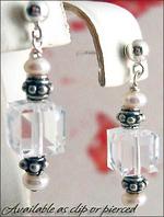 Winter Ice crystal cube earrings