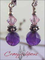 Xsmall Amethyst Swarovski earrings