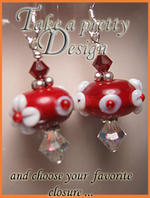 Floral Lampwork Swarovski Earrings