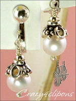 Girls Princess pearls clip earrings 