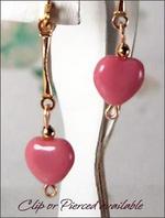 Kids Dangling Pink Hearts earrings
