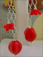Hot bright vintage pod clip earrings