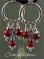 Cinnamon bites, ruby clip earrings
