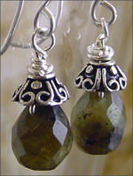 Small gem teardrop clip earrings