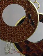 Snake skin dangling clipon hoops
