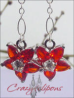 Festive Zirconia Poinsettia clip earrings