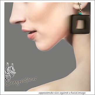 Funky Chic Delight: Square Wood Clip-On Elegance