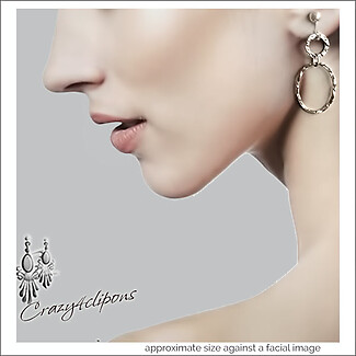 Timeless Elegance: Hammered Double Hoop Silver Earrings