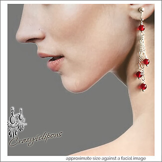 Gorgeous Red Berries Earrings. Clip on & Pierced