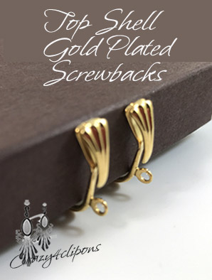 Gold Plate Top Shell Screw backs Clips