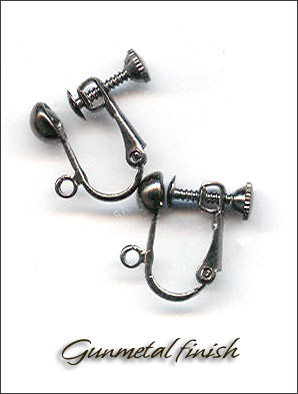 Clip Earrings Findings: Gunmetal Black 