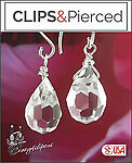 Bridal Basic Teardrops: Crystal Hand wrapped Earrings | Pierced or Clips